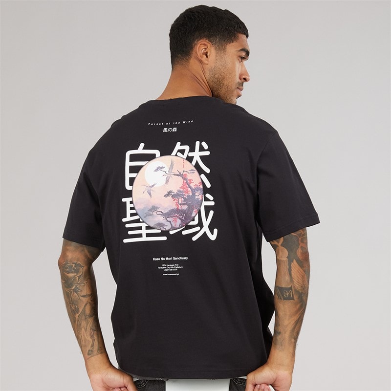 ONLY & SONS Heren Tristan Relaxed Mori T-shirt Black Onyx