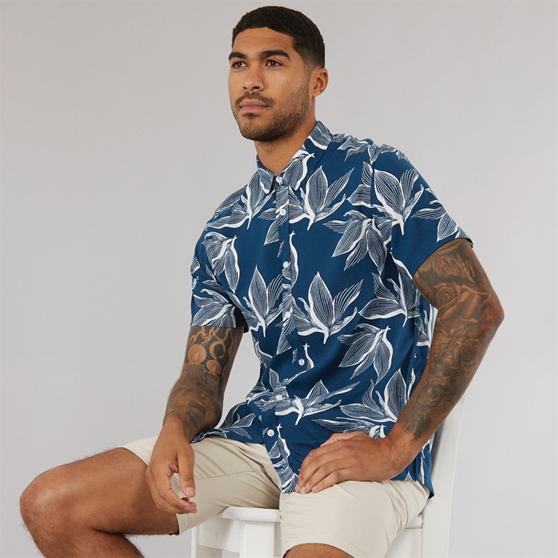 THREADBARE Chemise Foli Homme Marine