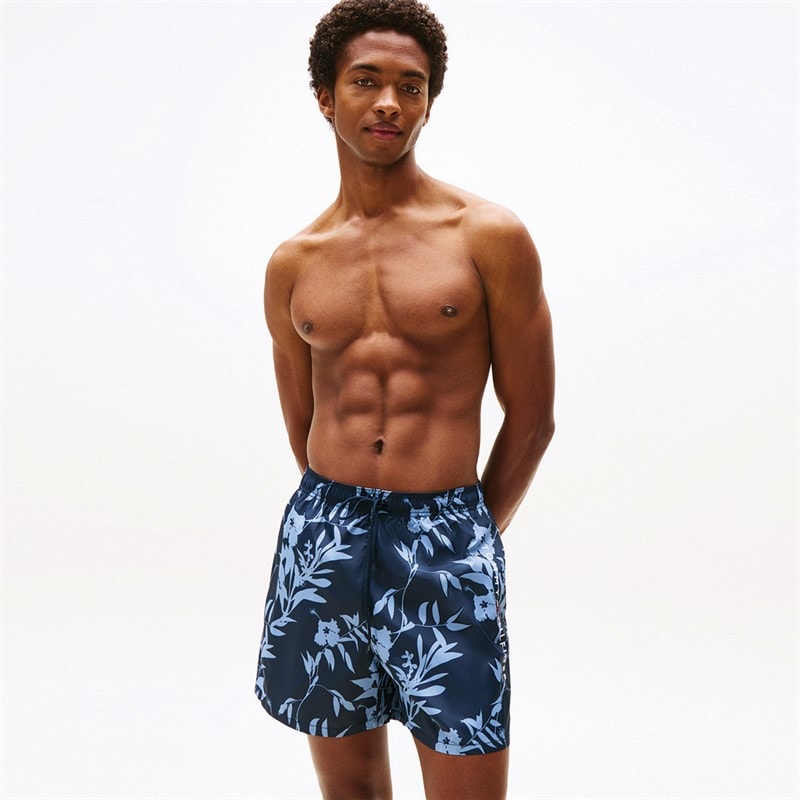 Tommy Hilfiger Heren Zwem Short Bloem Tropic AOP Desert Sky