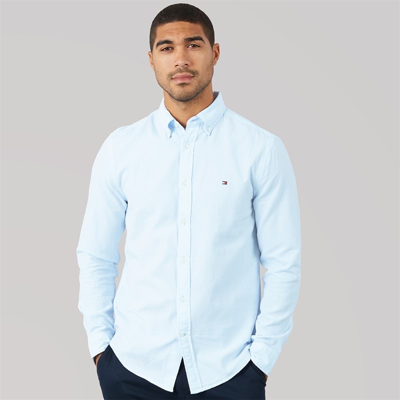 Tommy Hilfiger Koszula Flex Dobby z długim rękawem dla niego kolor Sweet Blue