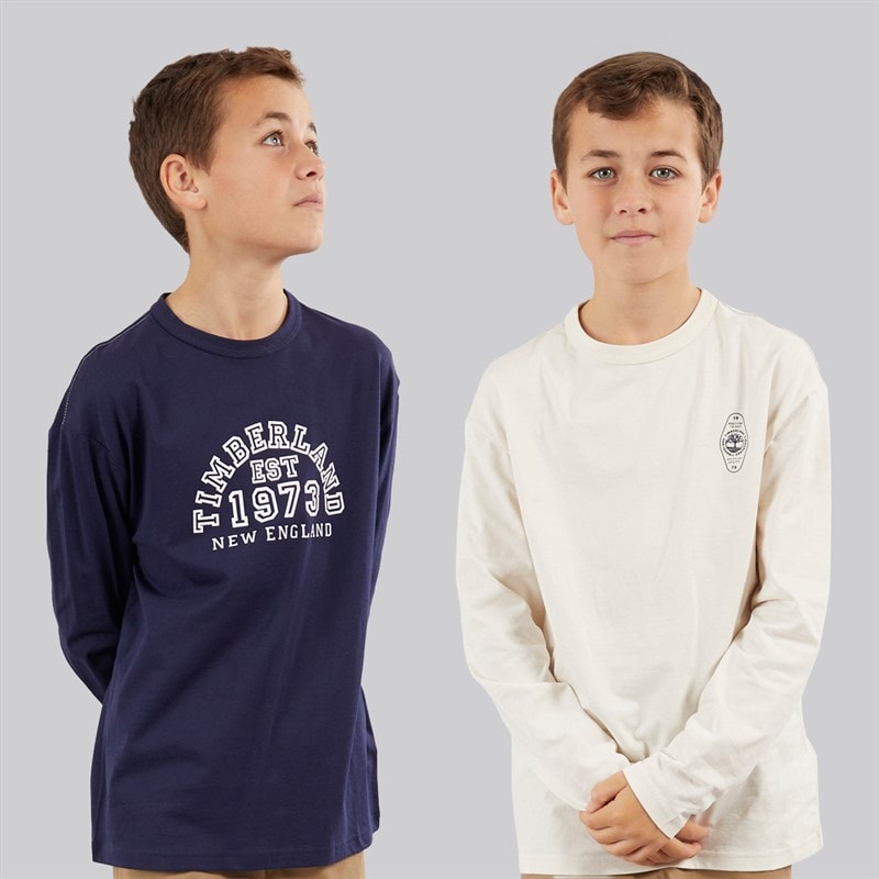 Timberland Garçon Pacquet Double t-shirts à manches longues Navy