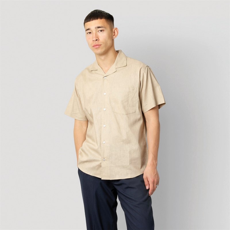 Clean Cut Copenhagen Heren Bowling T-shirt Korte Mouw Khaki