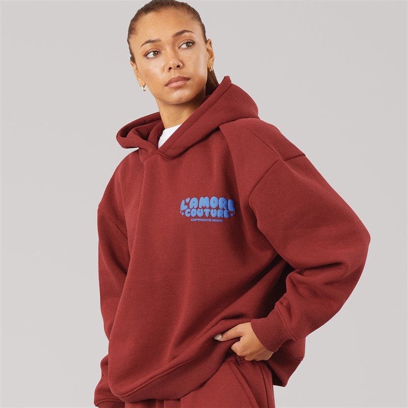 L'amore Couture Dames Casual Hoodie Burgundy