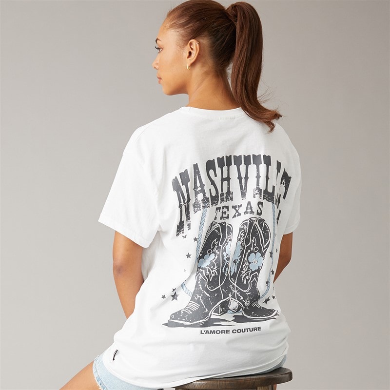 L'amore Couture Dames Texas T-shirt Wit
