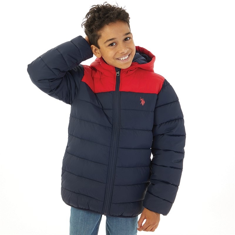 U.S. POLO ASSN. Blouson matelassé à empiècement bicolore Bleu Marine garçon