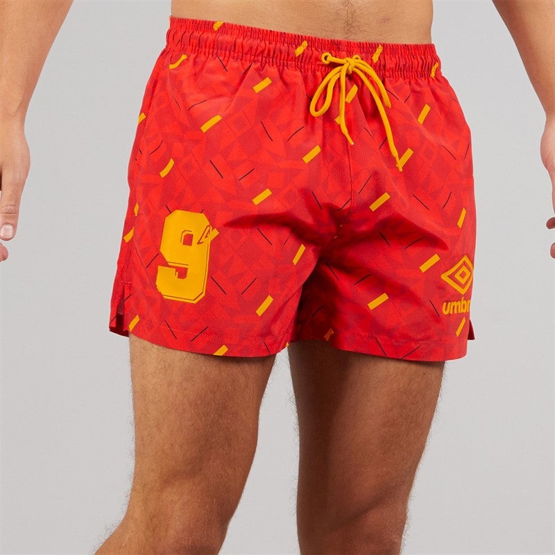 Umbro Heren Racer Zwemshort Rood/Oranje/Navy