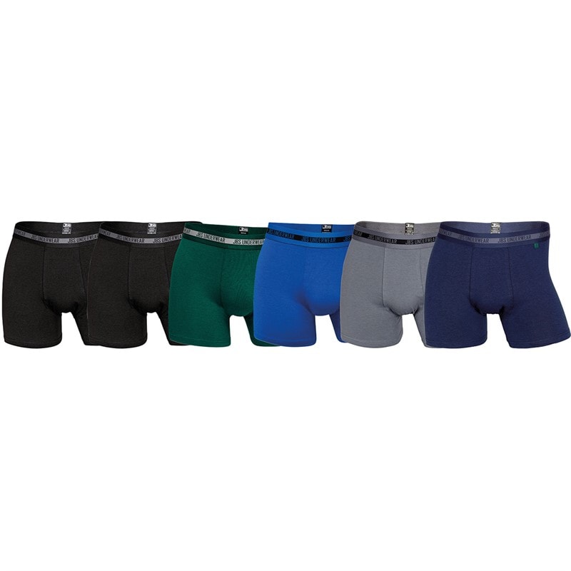 JBS Heren Zes-Pack Bamboe Boxers Meerdere Kleuren