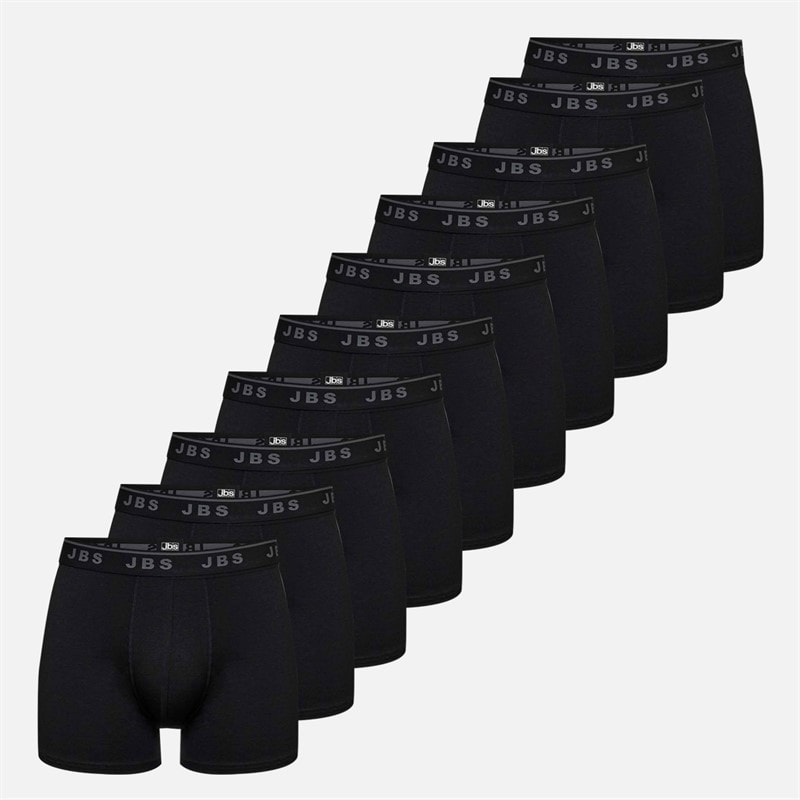 JBS Heren Tien Pak Bamboo Boxers Zwart