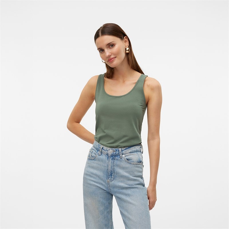 Vero Moda Lulu koszulka bez rękawów długi dla niej kolor Wieniec laurowy