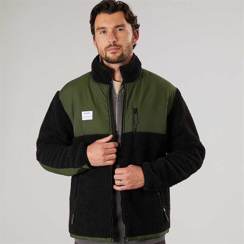 Resteröds Fleecejacke Herren mit Panel-Reißverschluss Grün