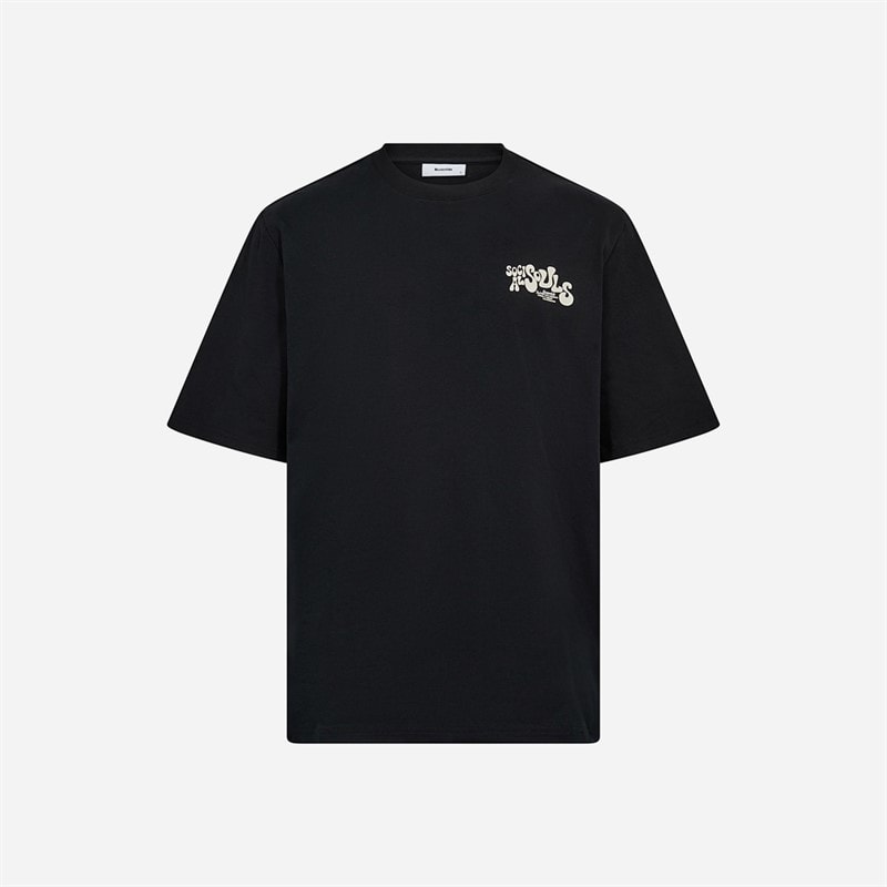 Resteröds Heren Tas Borstprint T-shirt Zwart