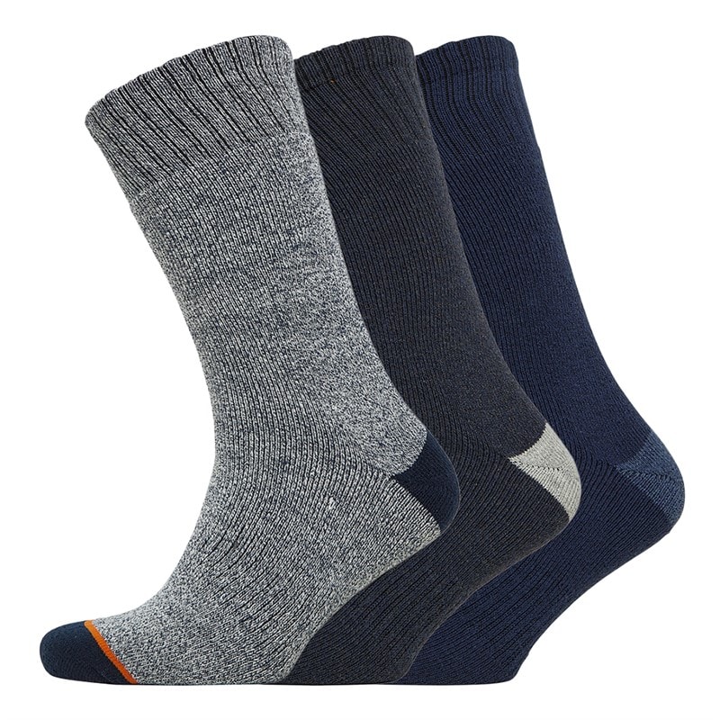 WEATHERPROOF Heren Thermo Sokken Driepack Navy/Blauw/Grijs Navy