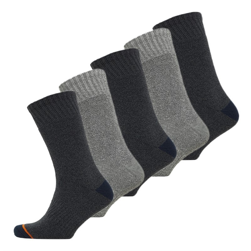 WEATHERPROOF Sokken Heren 5-Pack Thermische Crew Grijs/Marineblauw