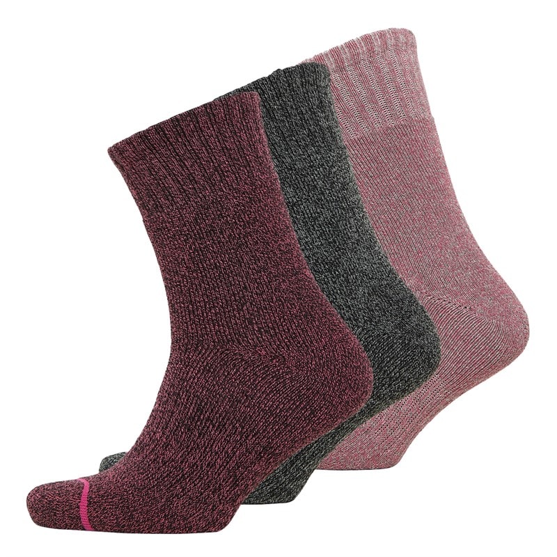 WEATHERPROOF Dames Thermische Sokken 3-Pack Rapture Roze/Middelgrijs/Zwart Medium Roze