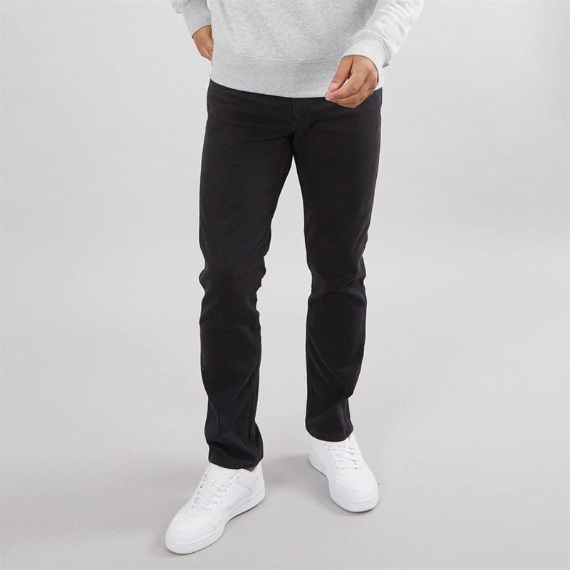 Wrangler Jeans Herren Greensboro Gerader Schnitt Schwarz Gebleicht