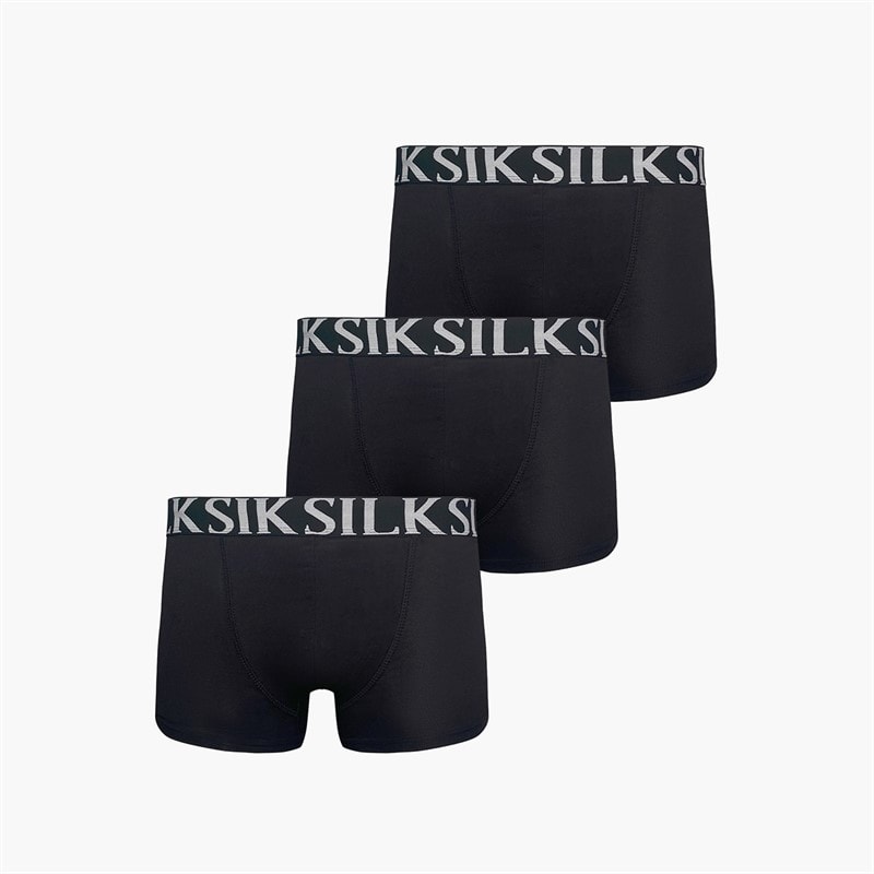 SikSilk Heren Pak Van Drie Boxer Shorts Zwart