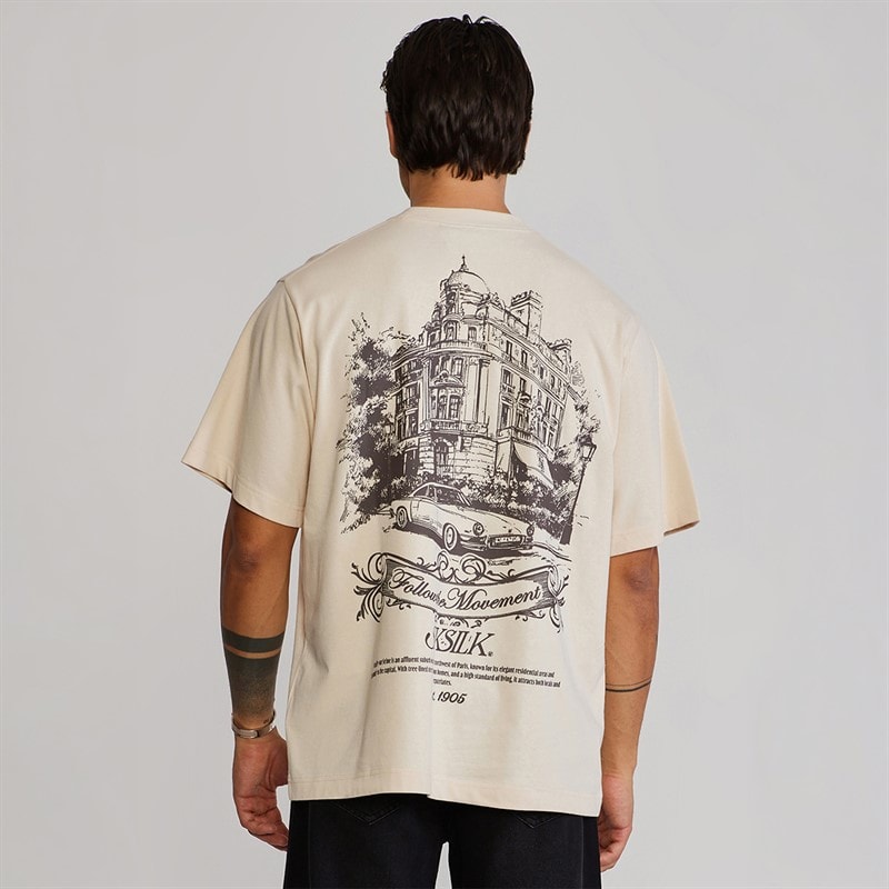 SikSilk T-shirt graphique Homme Ecru