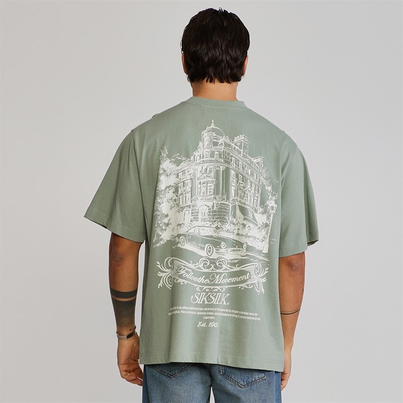 SikSilk Heren Grafisch T-shirt Groen