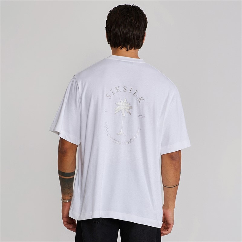SikSilk Heren Grafisch T-shirt Wit