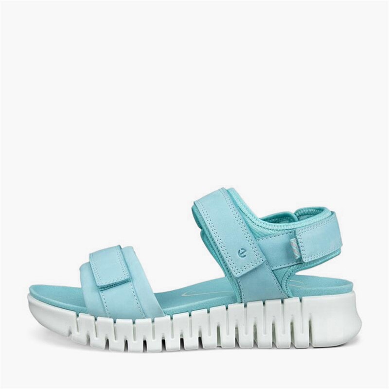 ECCO Sandales à brides de cheville Gruuv Sol en nubuck Femme Aquatic