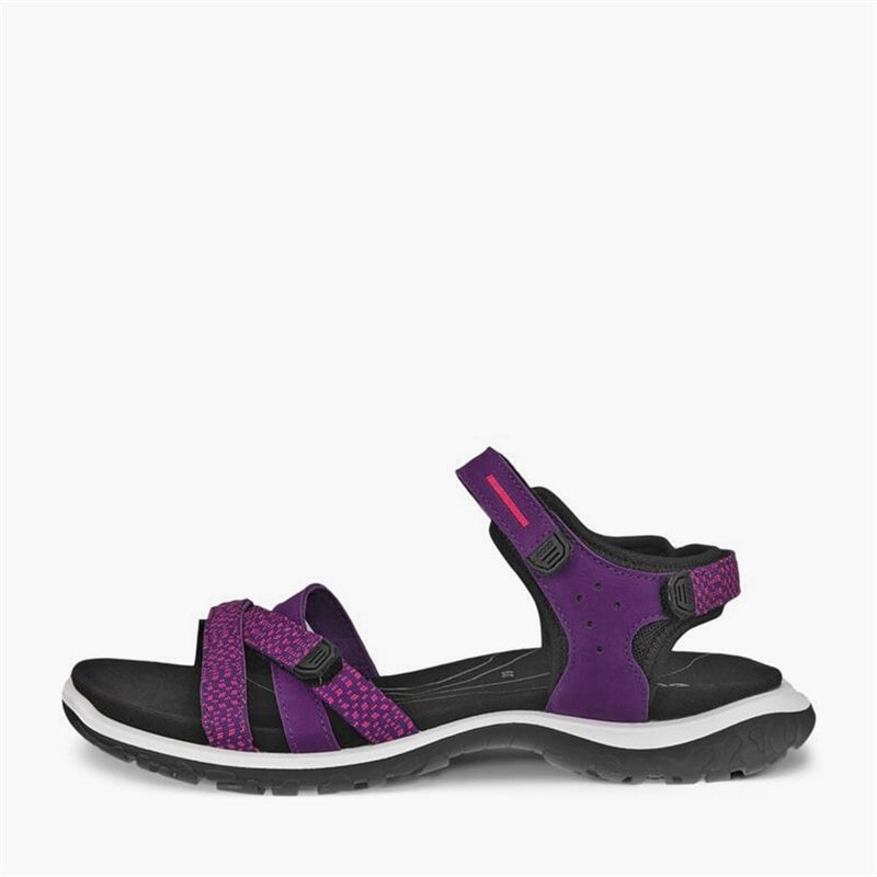 ECCO Sandales Compensées Nubuck Femme Pour L'aventure Hors Route Imperial Purple/Beetroot