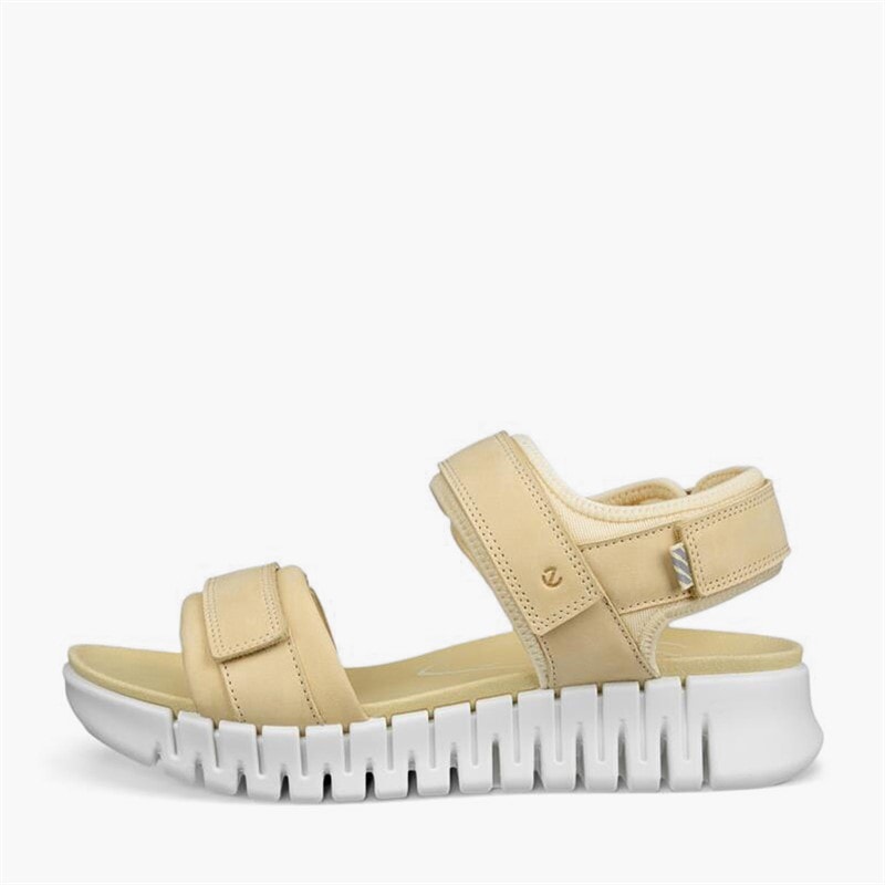 ECCO Dames Gruuv Sol Nubuck Enkelband Sandalen Straw