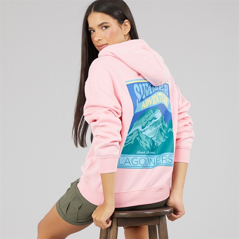 Lagooners Dames Pheasant Rise Grafische Hoodie Roze