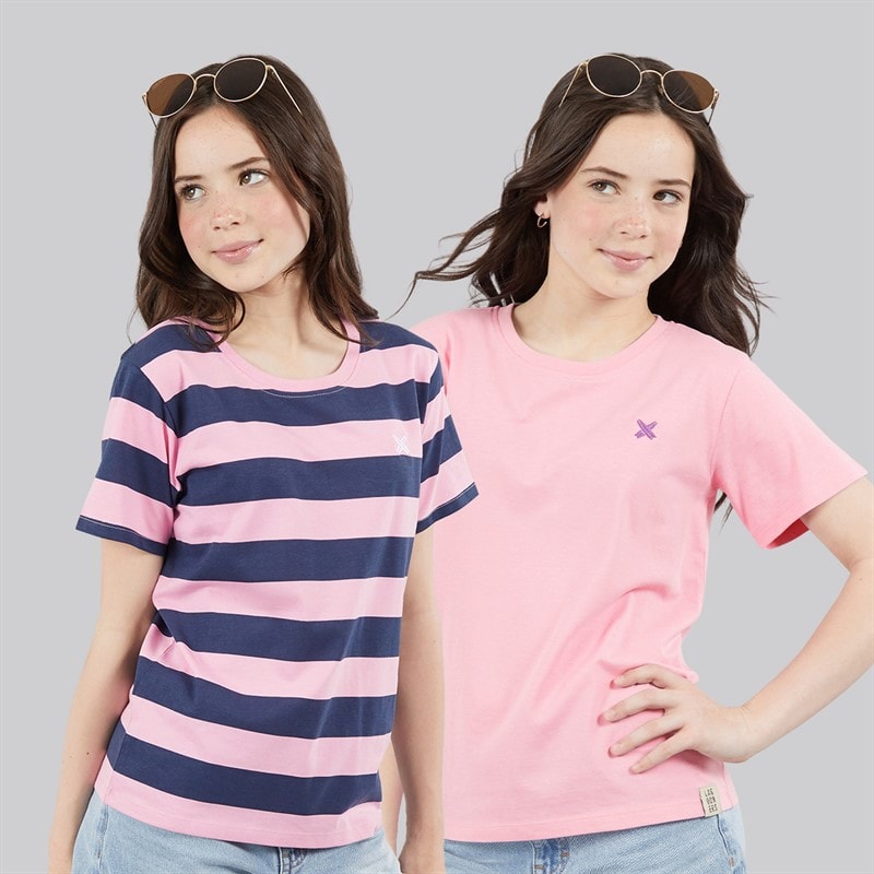 Lagooners Mädchen Löwenzahn Zwei Pack T-Shirts Rosa