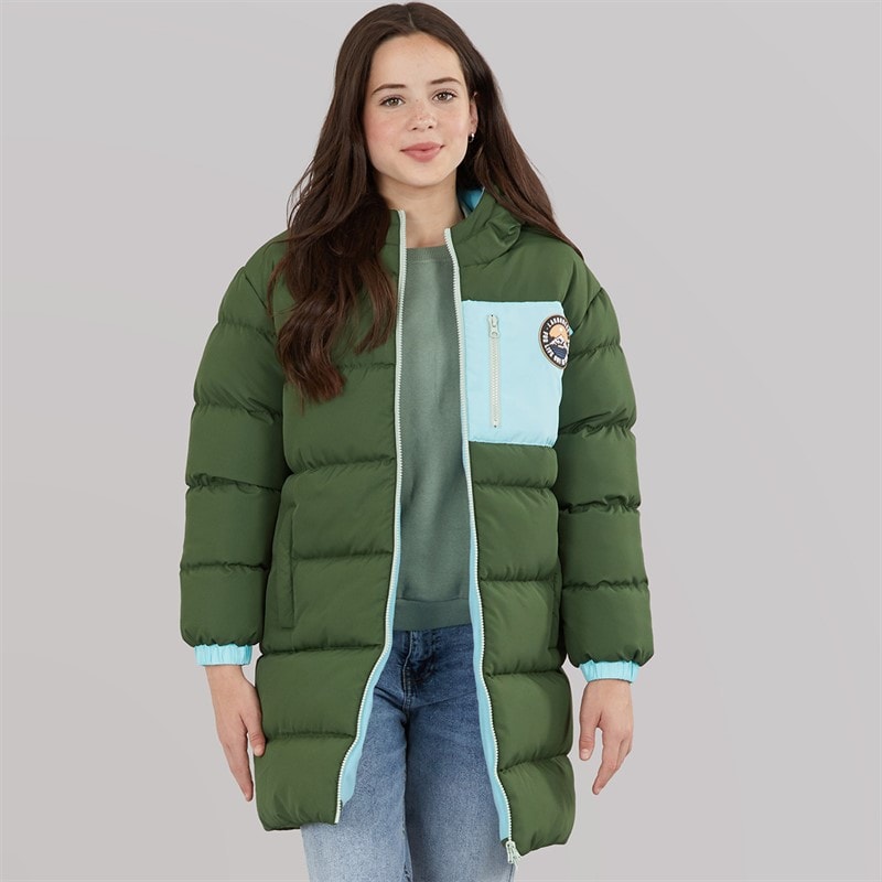 Lagooners Meisjes Thmfield Lange Puffer Jas Forest Green
