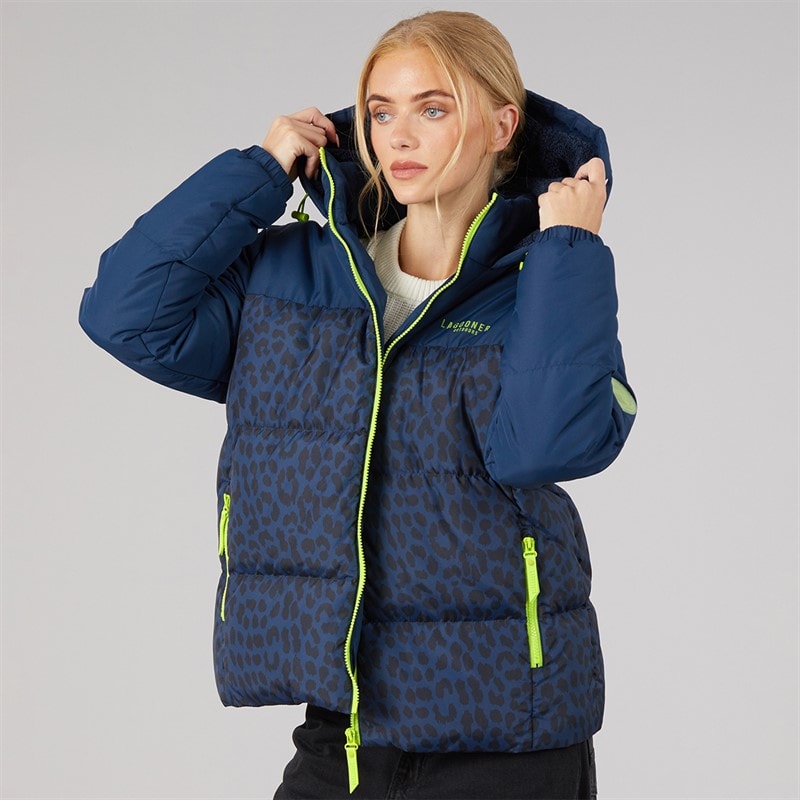 Lagooners Dames Aussie Korte Puffer Jas Leopard