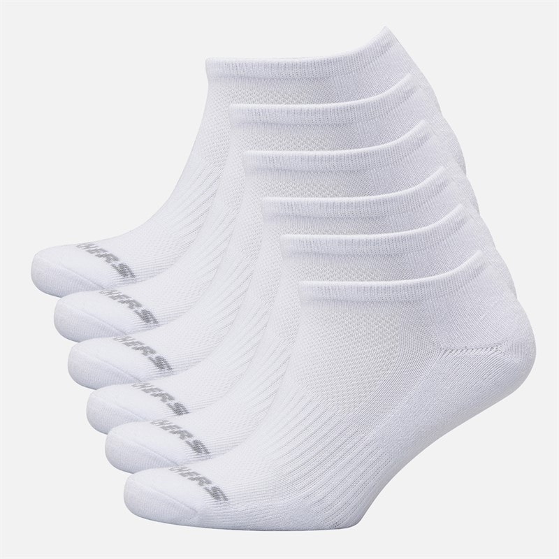 SKECHERS Six Pack No Show Sokken wit Traditional