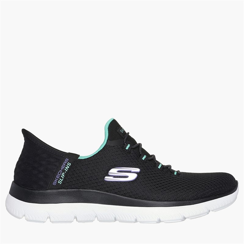 SKECHERS Damen Slip In Summits Sneaker Schwarz