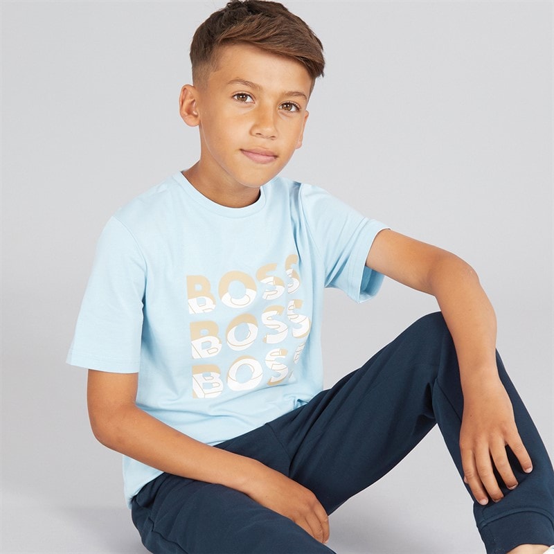 BOSS Jongens T Shirt Persian Blue