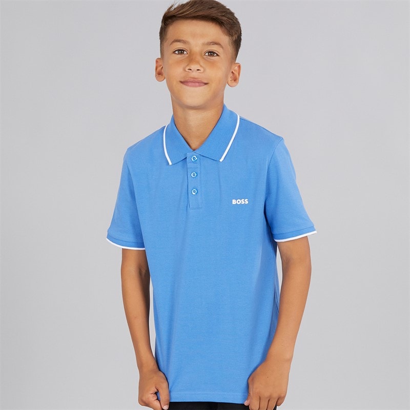 BOSS Jongens Korte Mouw Polo Shirt Navy