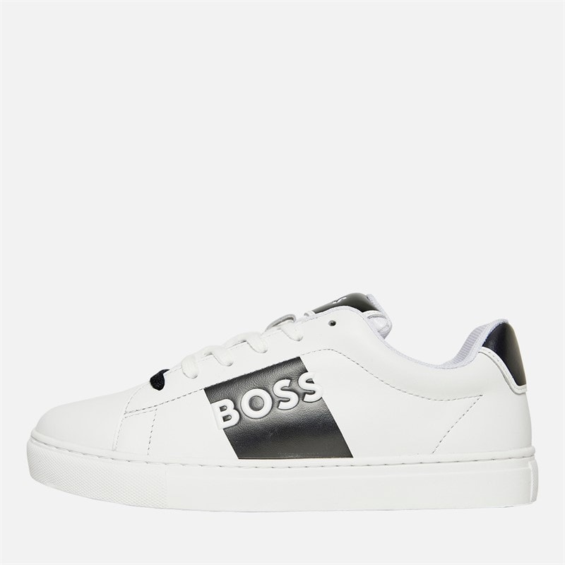 BOSS Junior Jongens Cupsole Trainers Wit