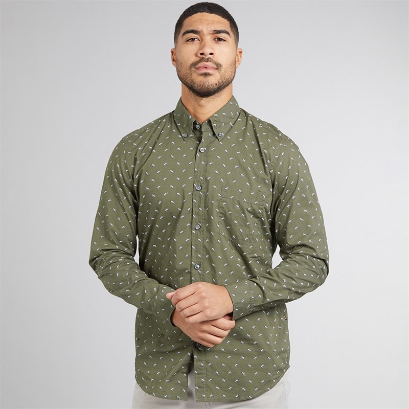 BOSS Heren Rickert Shirt Open Green