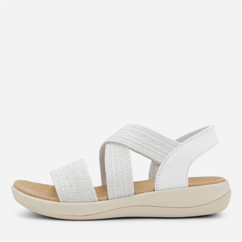 CPH Comfort Dames dikke elastiek sandalen off wit Offwhite