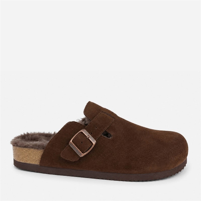 CPH Comfort Wildleder gefütterte Bio Clogs Dunkelbraun