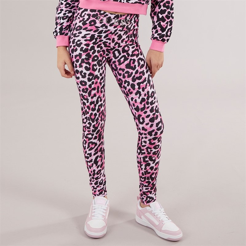 Guess Meisjes Leggings Leopard Pink Combo