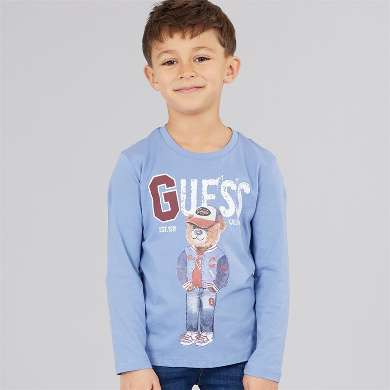 Guess Jongens T-shirt met lange mouwen Lilac Blue