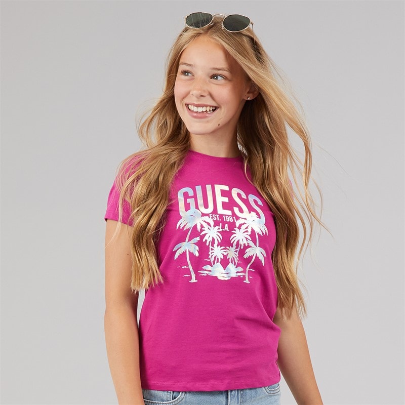 Guess Mädchen T-Shirt Purple Dragonfruit
