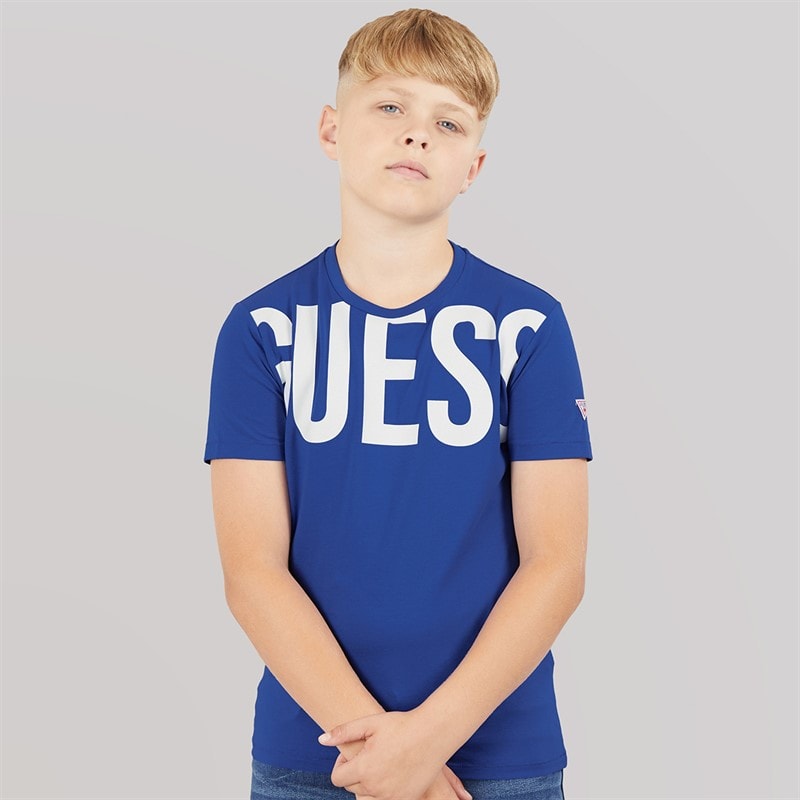 Guess T-shirt Minime Garçon Florescent Blue