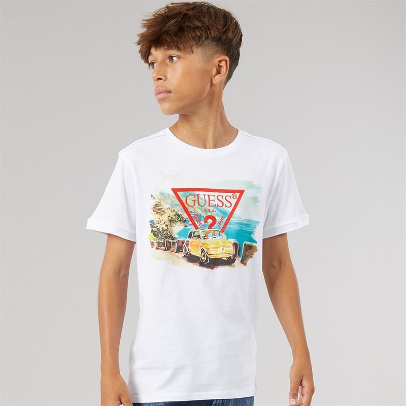Guess T-shirt Garçon Pure White