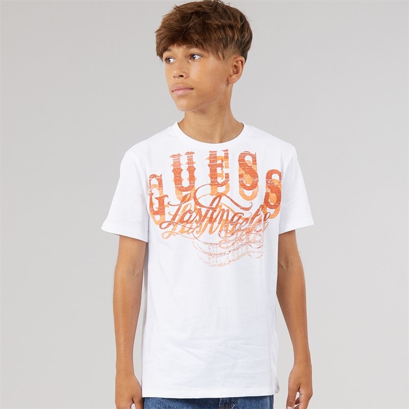 Guess T-shirt Garçon Pure White