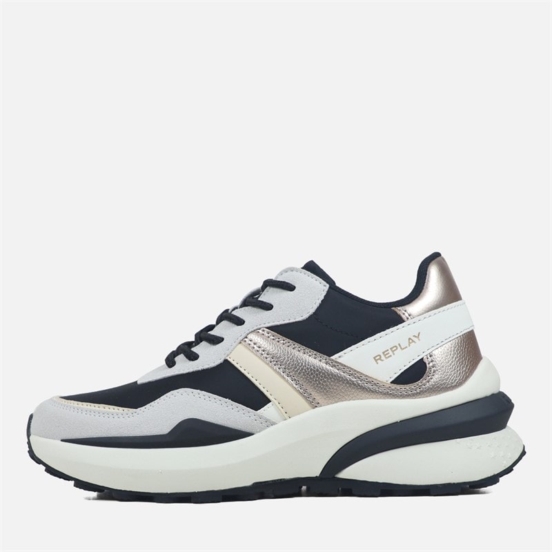 Replay Dames Athena Sneakers Zwart gebroken wit